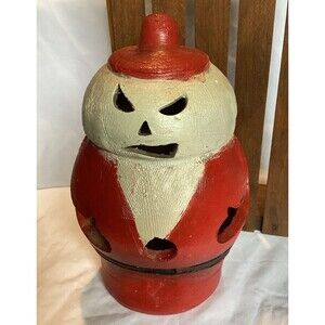 Angry Santa Mexican Hand Crafter Pottery Folk Art Decor Halloween Christmas